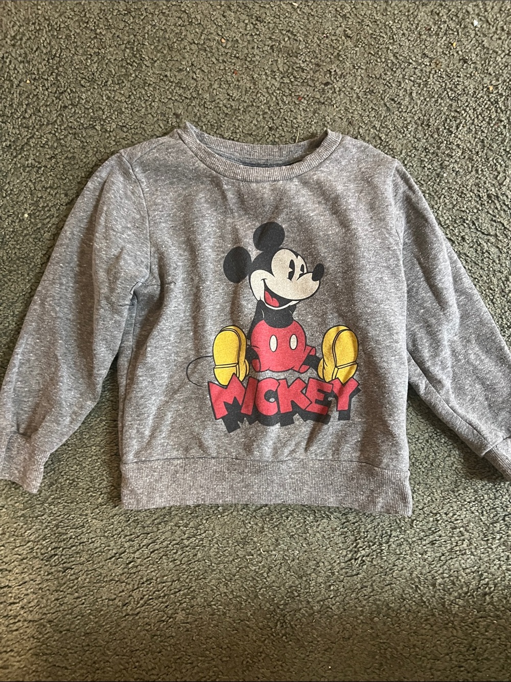 Disney 4T Grey Sweatshirt with Classic Mickey Graphic in Great Condition